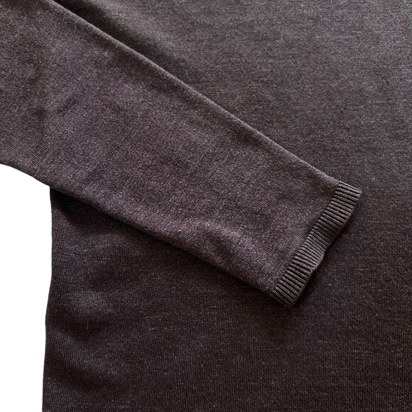 Loft Anne Taylor Silk Blend V-Neck Sweater Womens S Long Sleeve Eggplant Classic - Picture 7 of 11